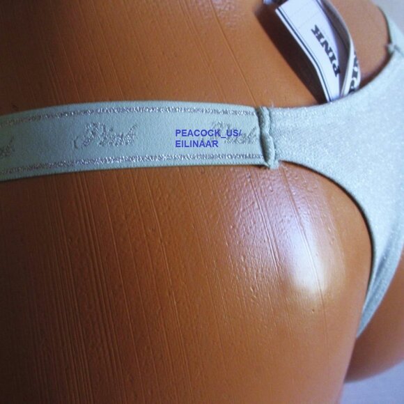 PINK Victorias Secret Micro Thong Panty S M L XL Shimmer Mint Green Silver Shine - Picture 3 of 5